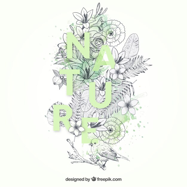 Hand drawn nature background