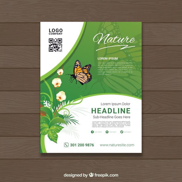 Hand drawn nature flyer template