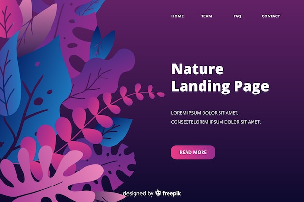 Free vector hand drawn nature landing page template