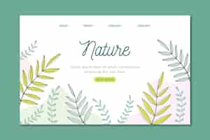 Free vector hand drawn nature landing page template