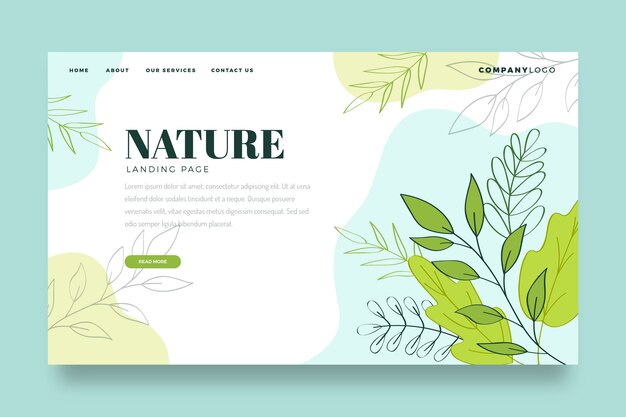 Hand drawn nature landing page