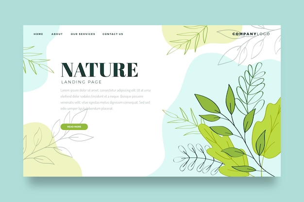 Hand drawn nature landing page