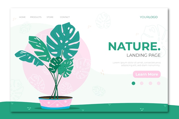 Free vector hand drawn nature landing page