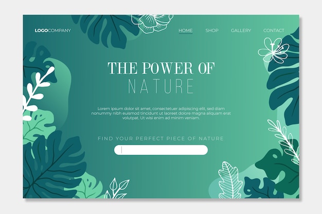 Free vector hand-drawn nature landing page