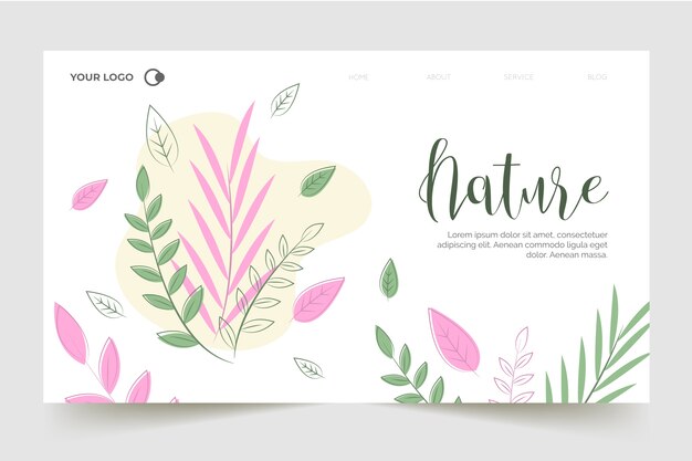 Hand drawn nature landing page