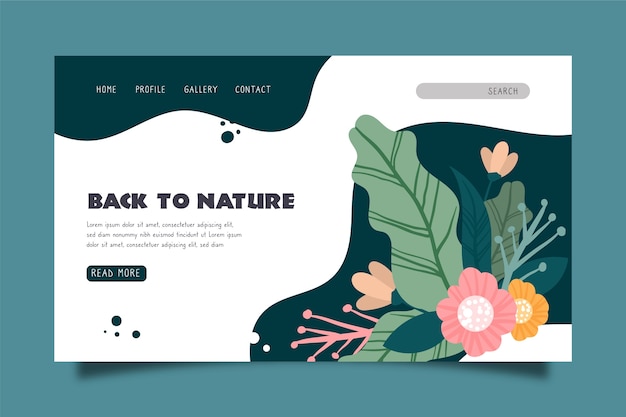 Hand drawn nature landing page