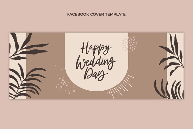 Hand drawn nature wedding facebook cover