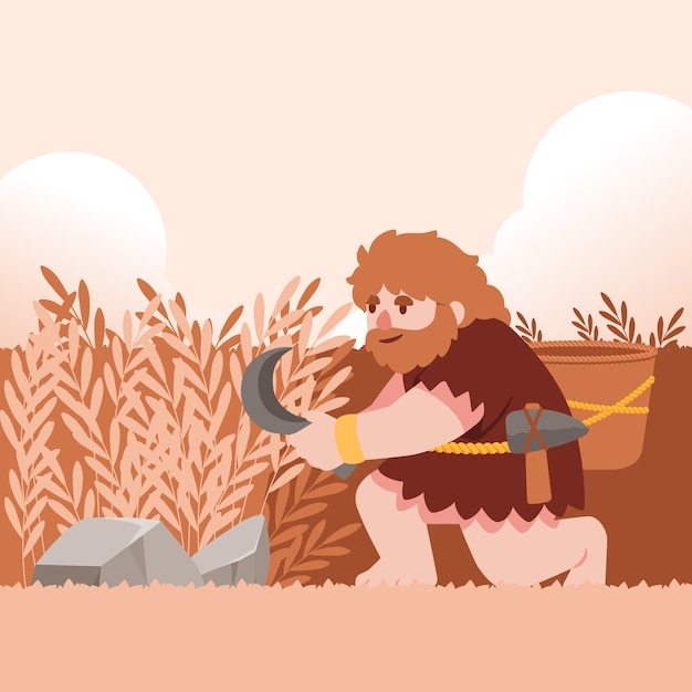 Free vector hand drawn neolithic illustration