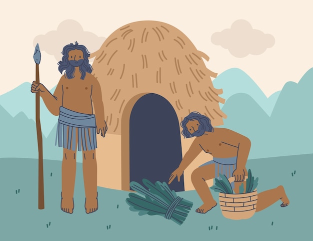 Free vector hand drawn neolithic illustration