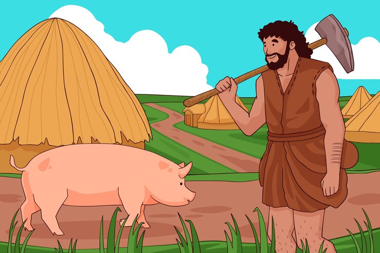 Free Vector hand drawn neolithic illustration