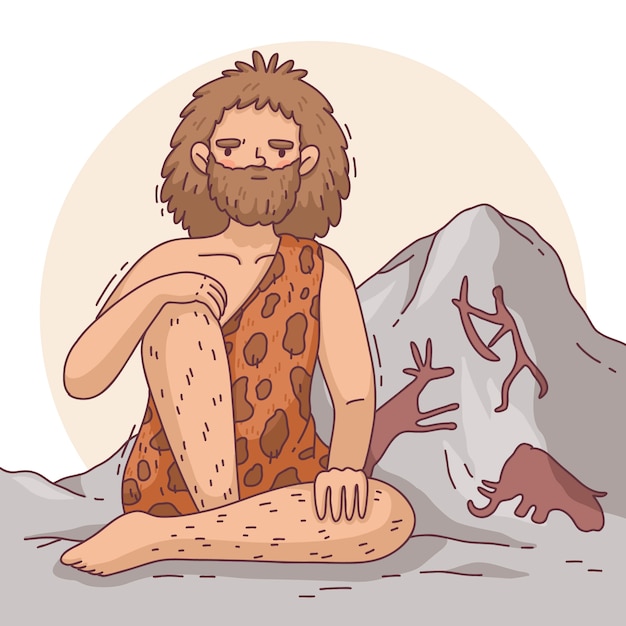 Free vector hand drawn neolithic illustration