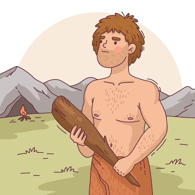 Free vector hand drawn neolithic illustration