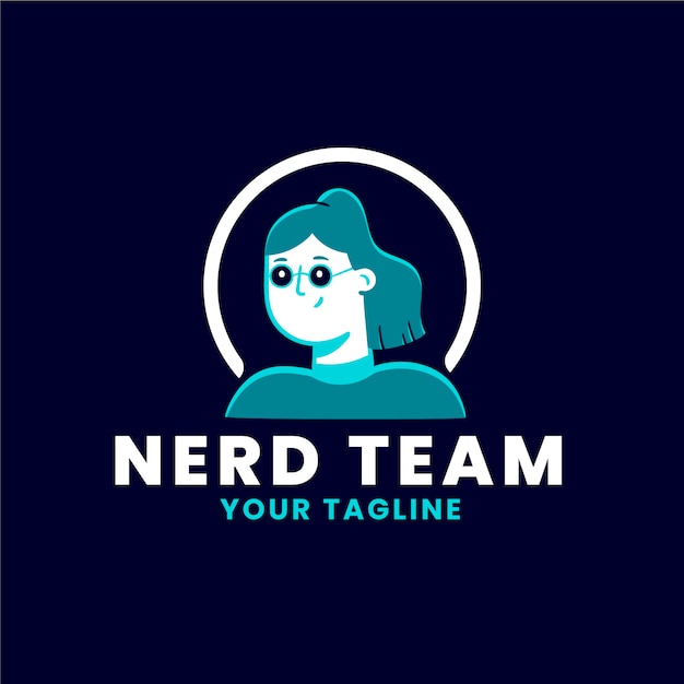 Hand drawn nerd logo template