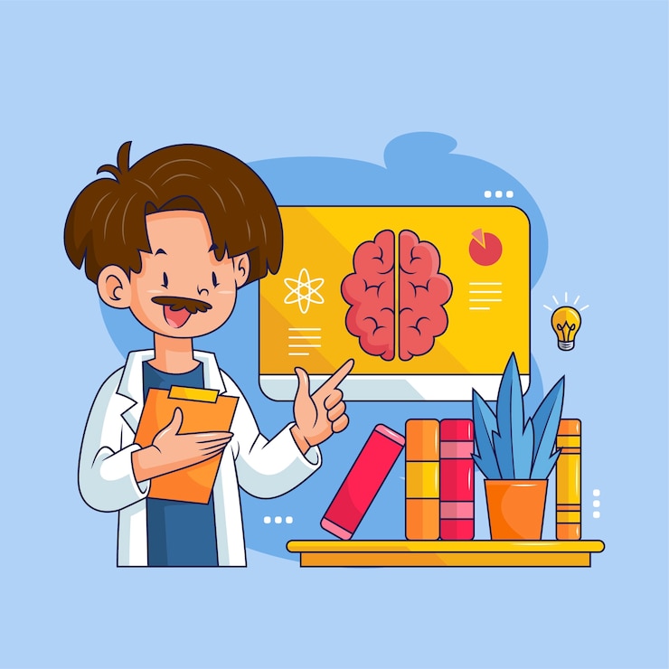 免費 Vector 手繪的神經教育剪輯插圖