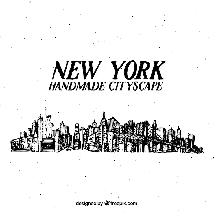 Free Vector hand drawn new tork city background