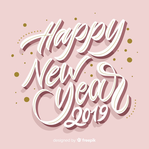 Free vector hand drawn new year 2019 bakcground