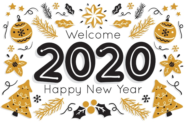 Ручной обращается новый год 2020 фон