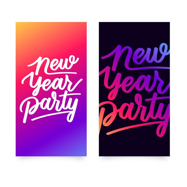 Hand drawn new year 2020 party banners