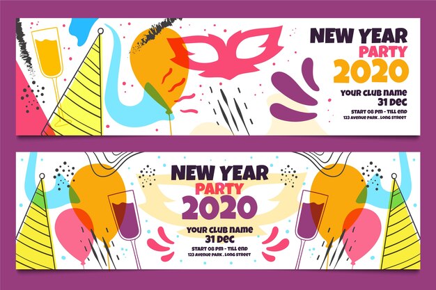 Ручной обращается новогодние баннеры 2020 года
