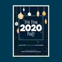 Free vector hand drawn new year 2020 party poster template