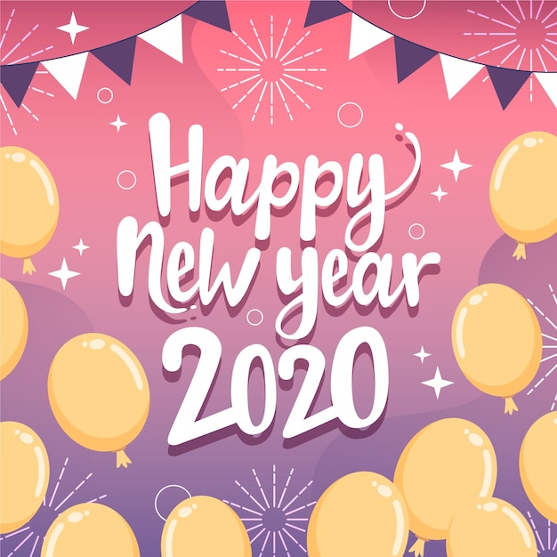 Free vector hand drawn new year 2020