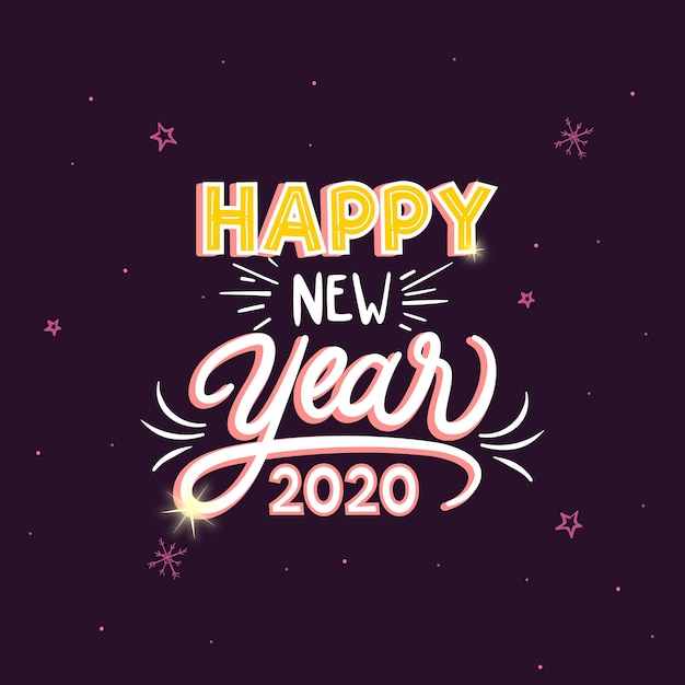 Free vector hand drawn new year 2020