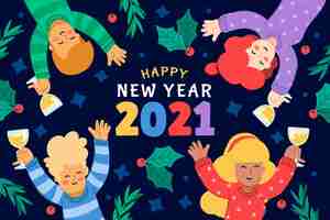 Free vector hand drawn new year 2021 background