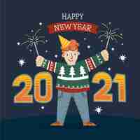 Free vector hand drawn new year 2021 background