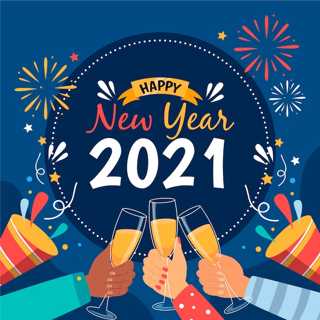 Free vector hand drawn new year 2021