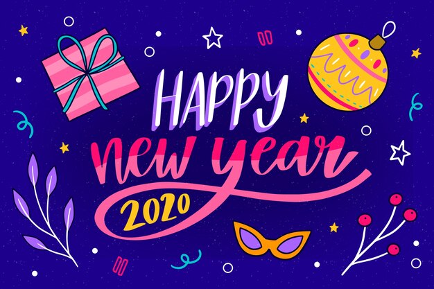 Hand-drawn new year background