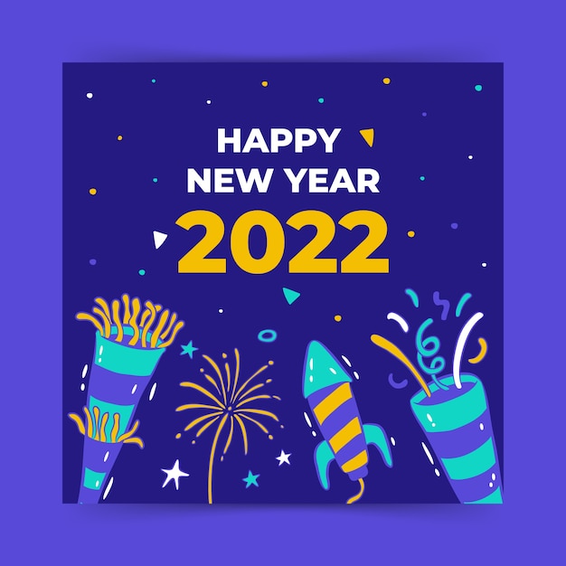 Free vector hand drawn new year greeting card template