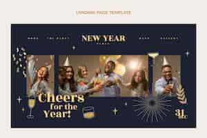 Free vector hand drawn new year landing page template