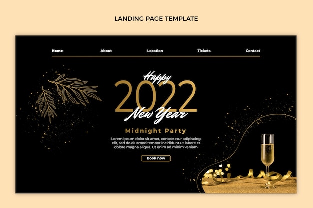 Free vector hand drawn new year landing page template