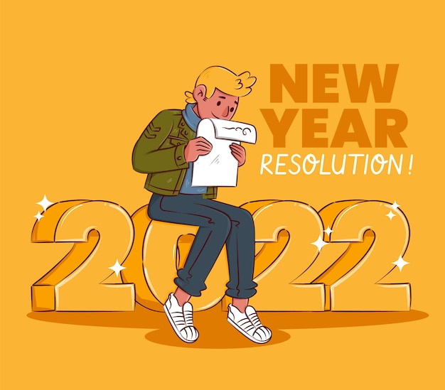 Free vector hand drawn new year's resolutions illustration