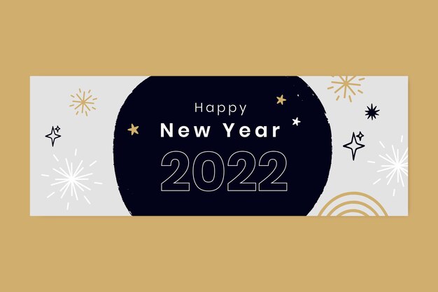 Free vector hand drawn new year social media cover template