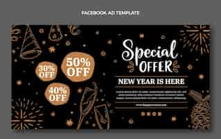 Free vector hand drawn new year social media promo template