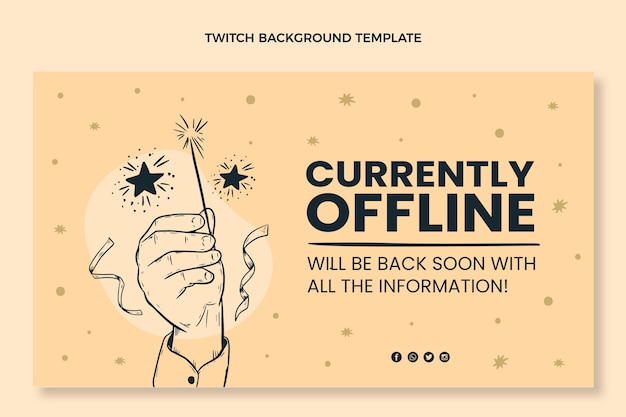 Free vector hand drawn new year twitch background