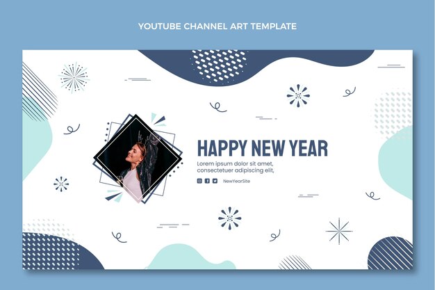 手描きの新年のYouTubeチャンネルアート