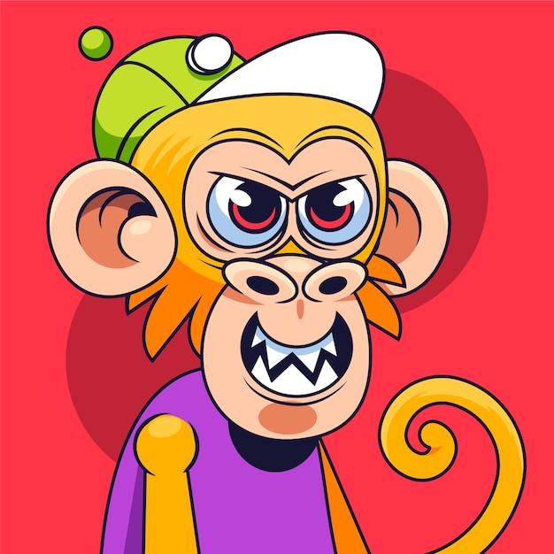 Hand Drawn NFT Style Ape Illustration – Free Download