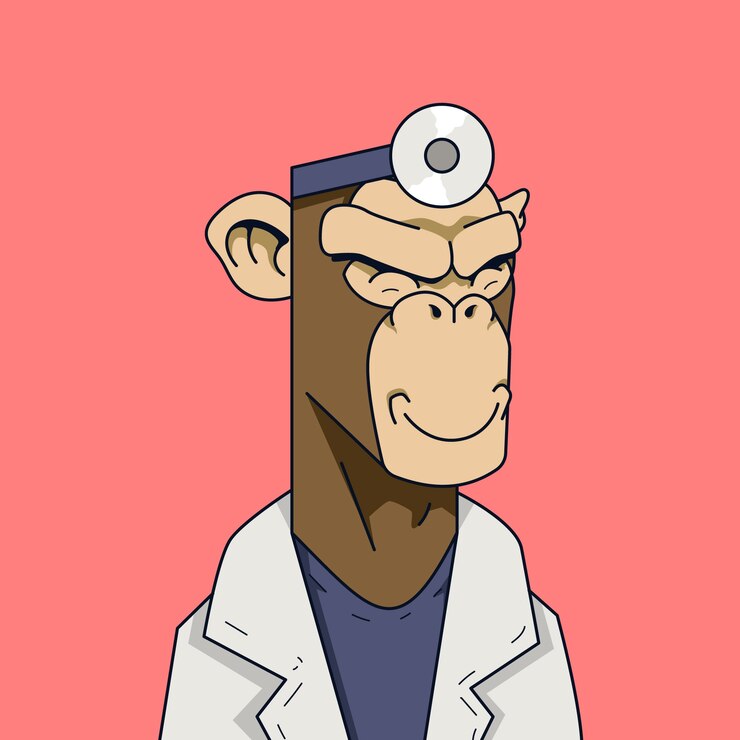Free Vector hand drawn nft style ape illustration