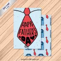 Free vector hand drawn nice father's day card with a tie