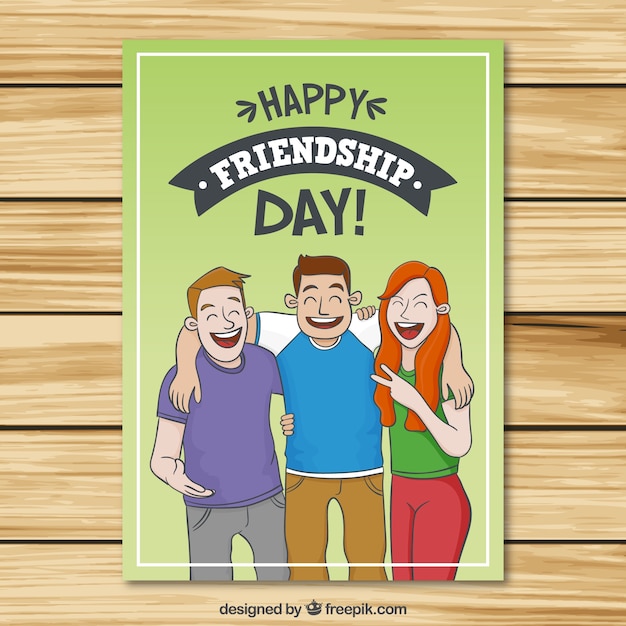 Free vector hand drawn nice friends card