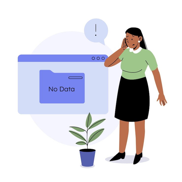 Free Vector hand drawn no data concept