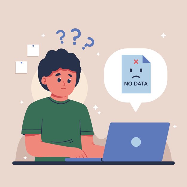 hand drawn no data illustration
