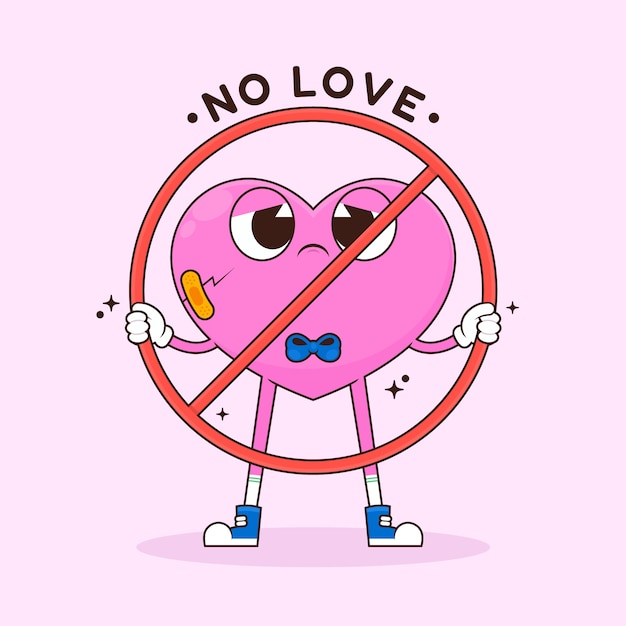 Free vector hand drawn no love illustration