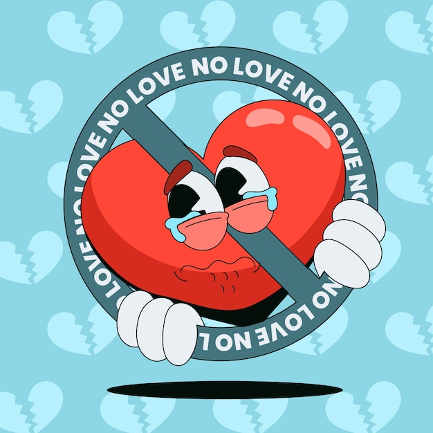 Free vector hand drawn no love illustration