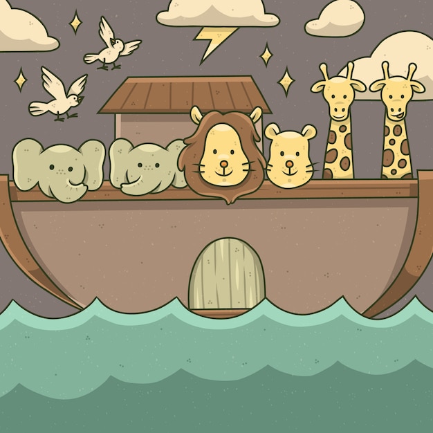 Free vector hand drawn noah's ark illustration