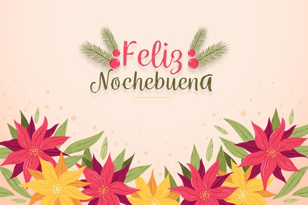 Free vector hand drawn nochebuena background