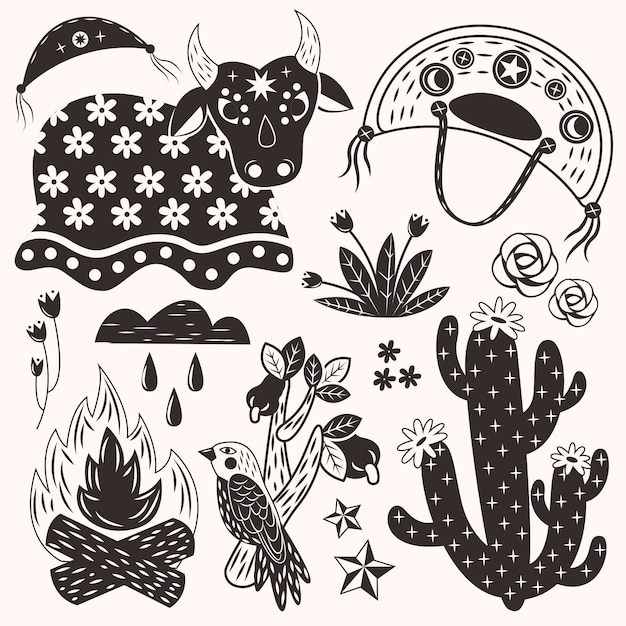 Free vector hand drawn nordestino illustration