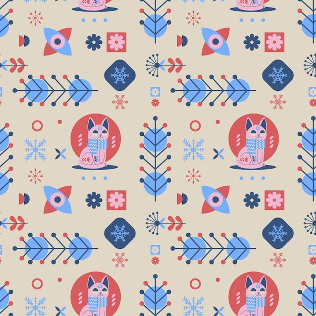 Hand drawn nordic pattern design